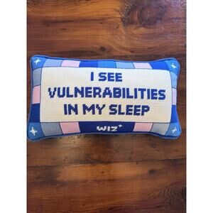 Furbish ‘I See Vulnerabilities In My Sleep 8x14 Rectangle Needlepoint Pillow NEW